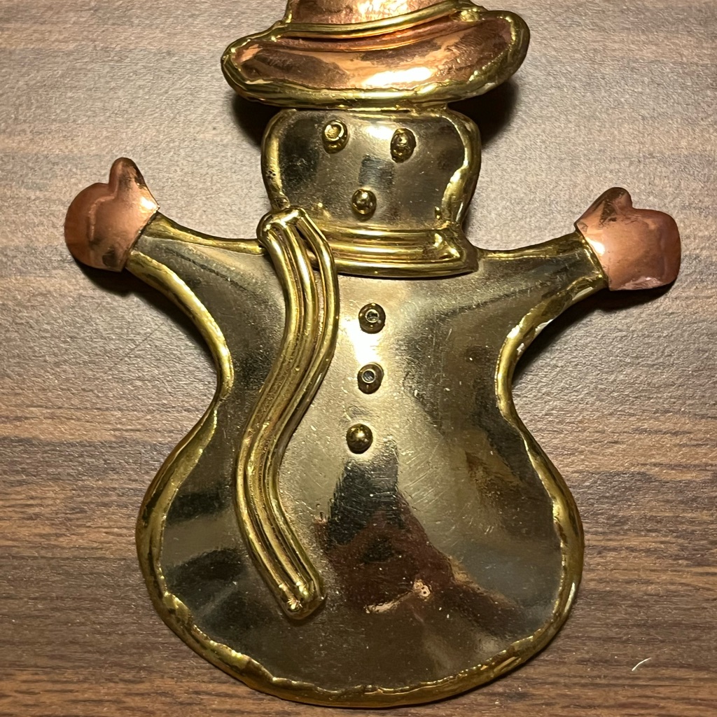 Gold And Copper Snowman PinPendent 15$